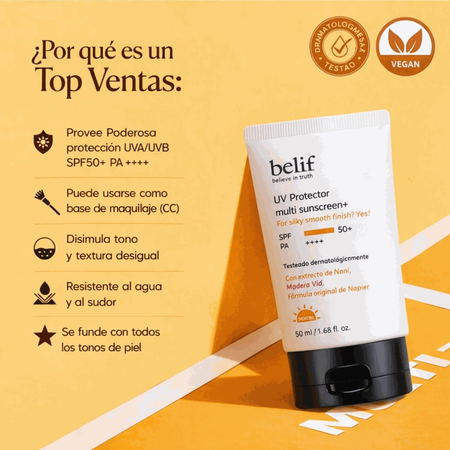Protector Solar con Color Belif SPF50+ Multi Sunscreen 50 ml