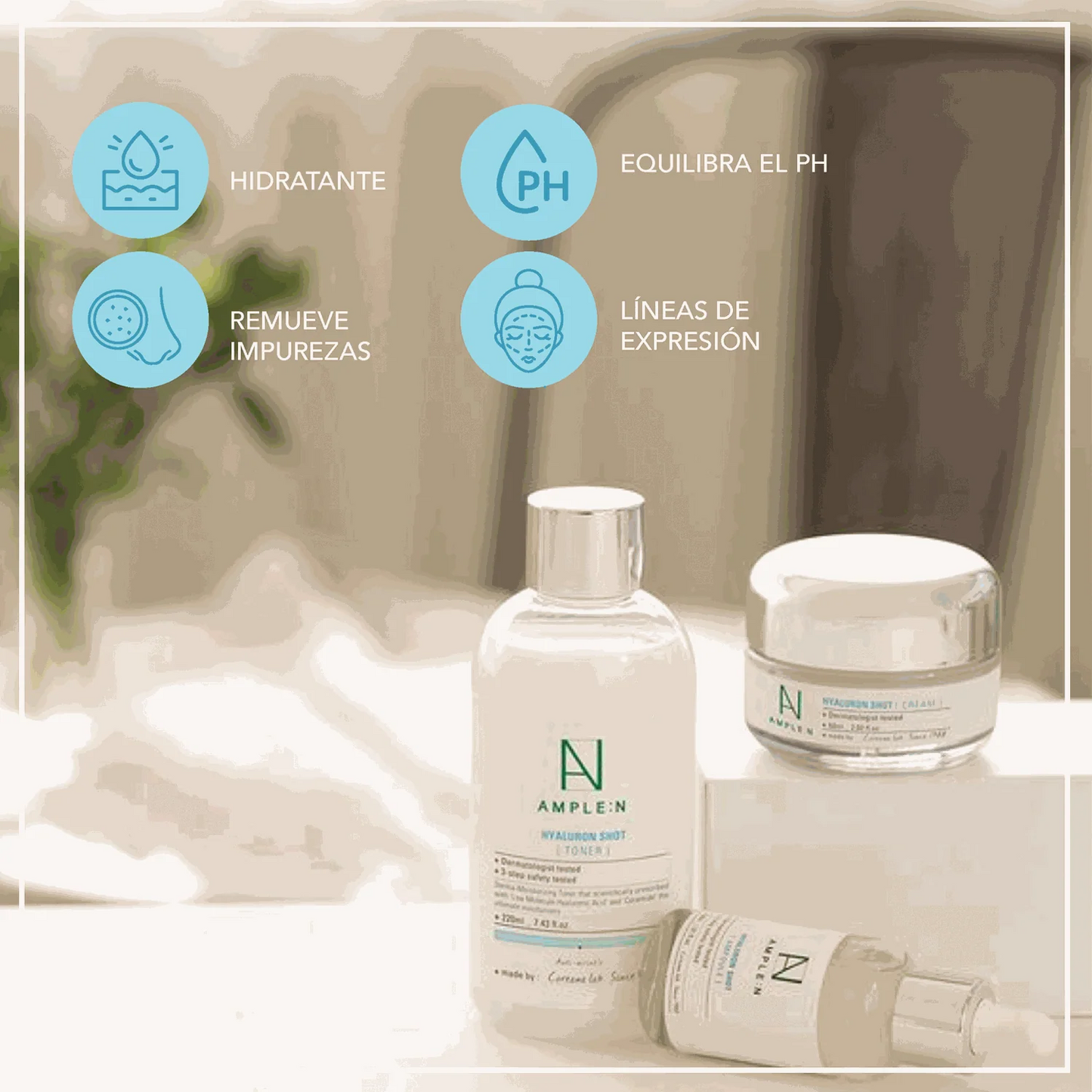 Tónico Facial Hidrantante Amplen Ácido Hialurónico 220ml