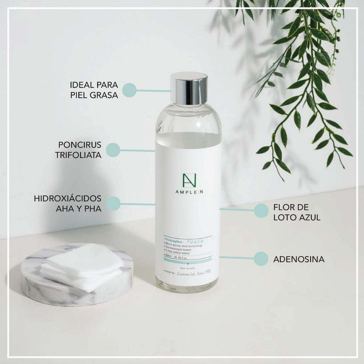 Presentación del tónico facial AMPLEN AHA/PHA.
