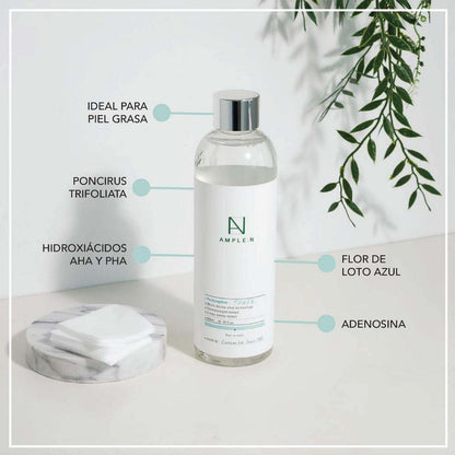 Presentación del tónico facial AMPLEN AHA/PHA.