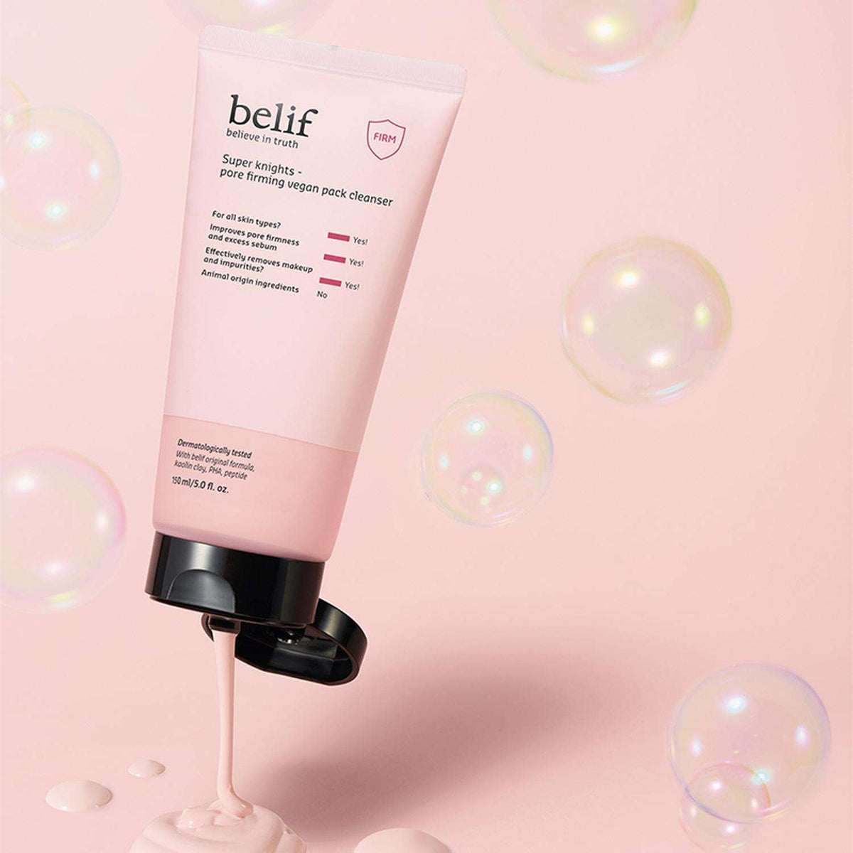 Presentación del limpiador facial Belif Super Knights de 150 ml.